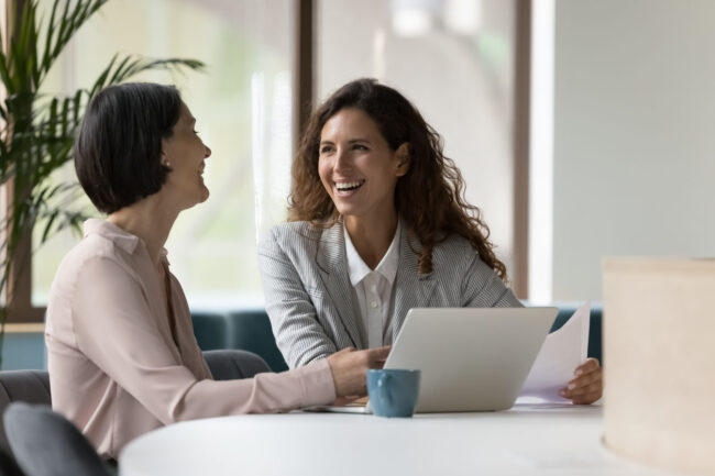 Photo of an HR consultant working with a client