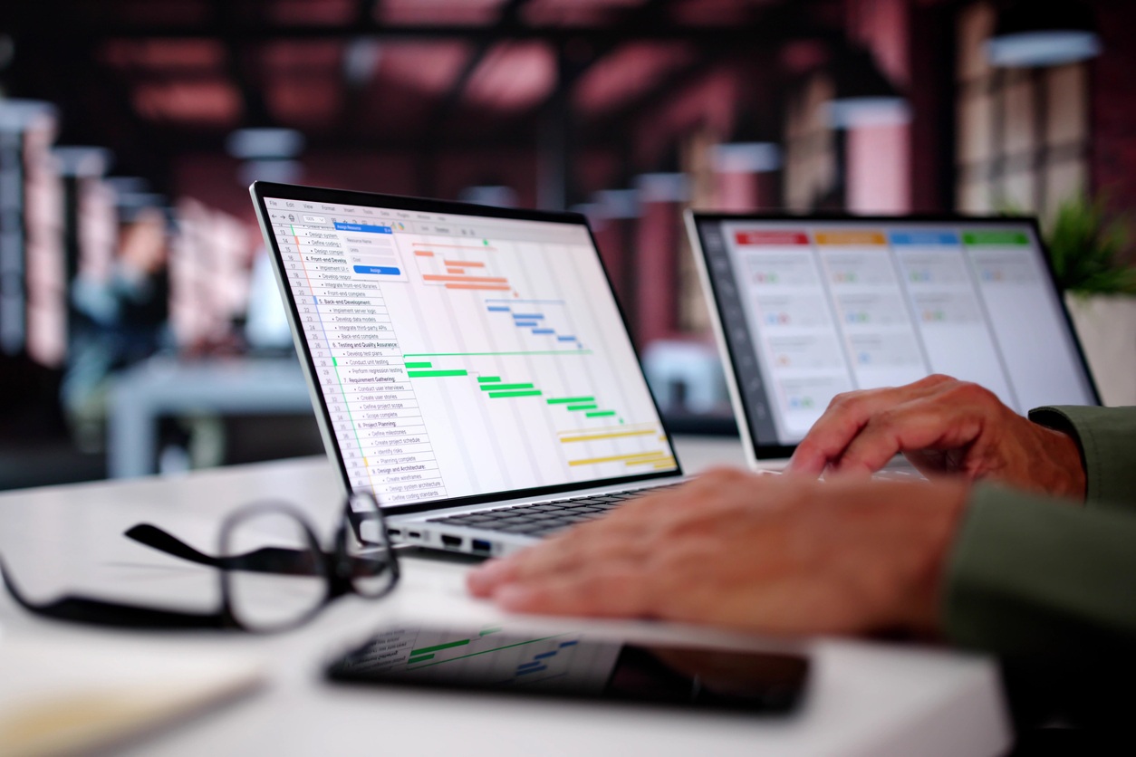 Project Management Software on Computer - HRG