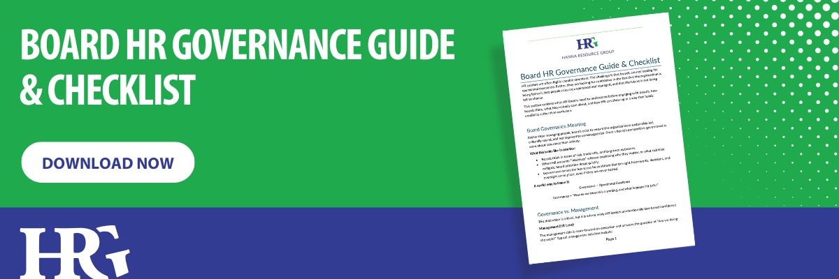 Download Banner with Button - Board HR Governance Guide & Checklist - Hanna Resource Group