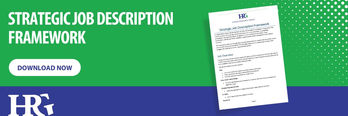 Download Banner with Button - Strategic Job Description Framework - Hanna Resource Group